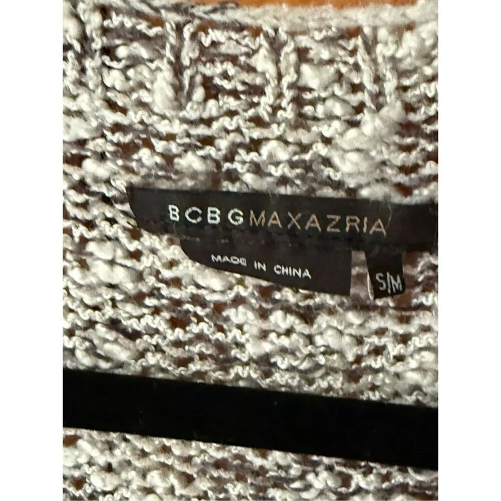 BCBGMAXAZRIA Gray Marled Knit Poncho Sweater Asymmetrical S/M
